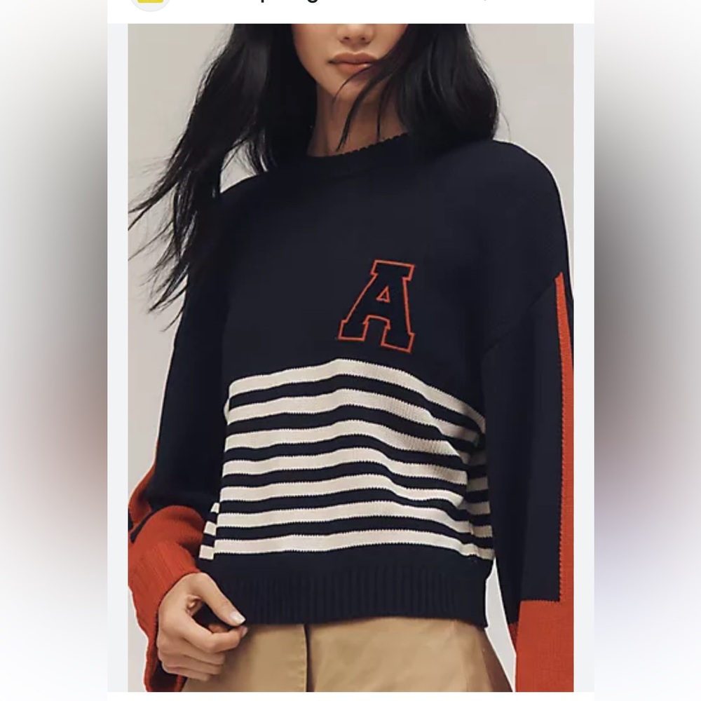 Maeve Sporty Crew-Neck Pullover Jumper